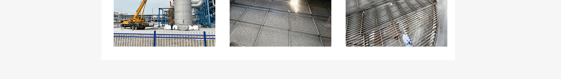 孔板波紋填料、絲網(wǎng)波紋填料、絲網(wǎng)除沫器、折流板除霧器、散堆填料、塔內(nèi)件